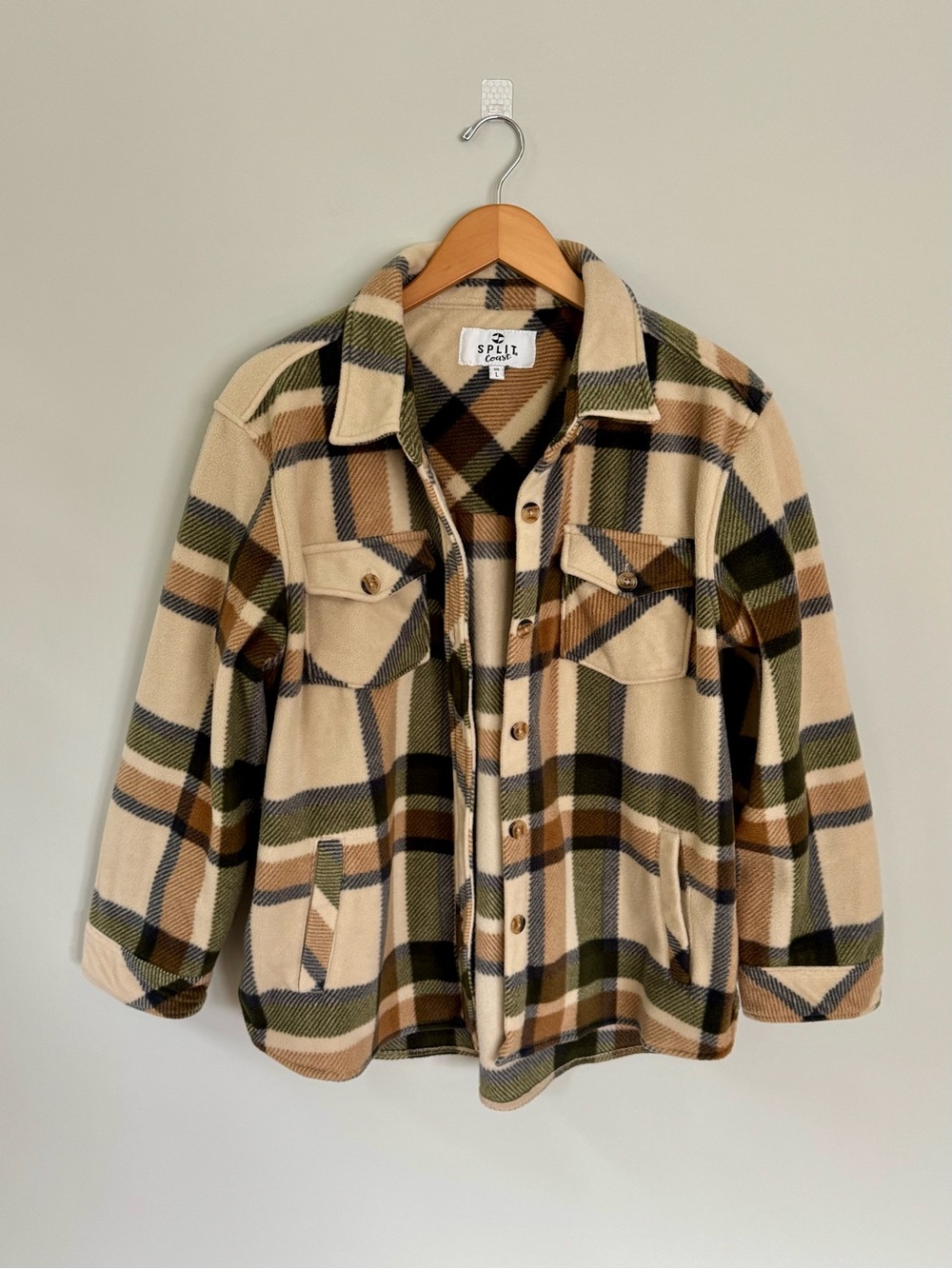 Split Coast Fleece Shacket - Large
